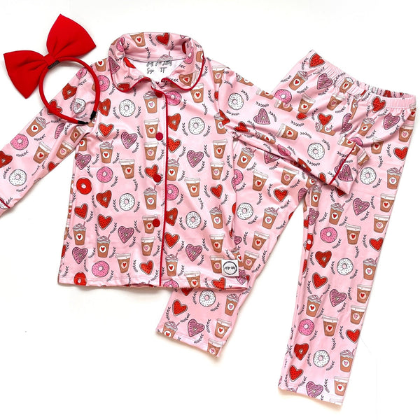 coffee-donuts-2-pc-pj-set-just-for-littles®️ - Sophia's Style Pajamas-1